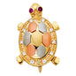 14KT REAL GOLD TURTLE PENDANT TRIO COLOR