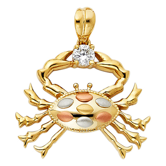 14KT REAL GOLD CRAB PENDANT
