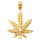 14kt Real Gold Marijuana Leaf