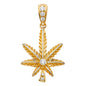 14kt Real Gold Weed Leaf