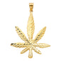 14kt Real Gold Weed Leaf Pendant