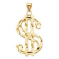 14kt Real Gold Dollar Sign Pendant