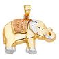 14KT REAL GOLD TRIO COLOR ELEPHANT PENDANT UNISEX
