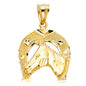 14KT REAL GOLD LUCKY HORSESHOE PENDANT