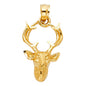 14KT REAL GOLD BUCK DEER HEAD PENDANT
