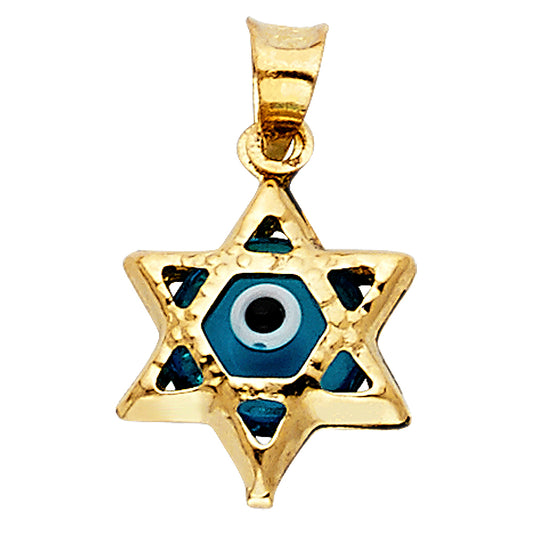 14KT REAL GOLD NAZAR MAGEN PENDANT
