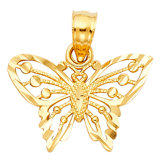 14KT REAL GOLD BUTTERFLY PENDANT