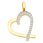 14KT REAL GOLD TWO-TONE HEART PENDANT