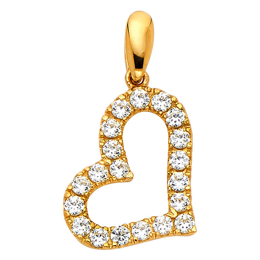 14KT REAL GOLD HEART PENDANT FOR WOMEN