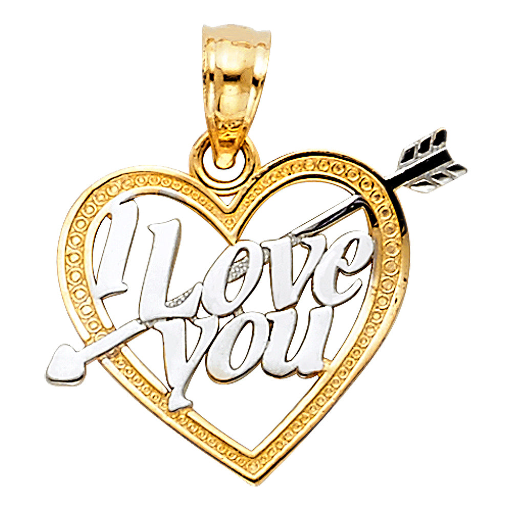 14KT REAL GOLD HEART LOVE PENDANT