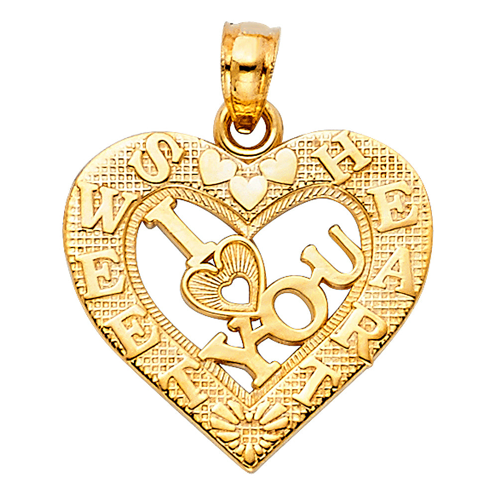 14KT REAL GOLD HEART PENDANT