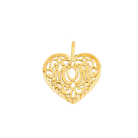 14KT REAL GOLD HEART PENDANT FOR MOM
