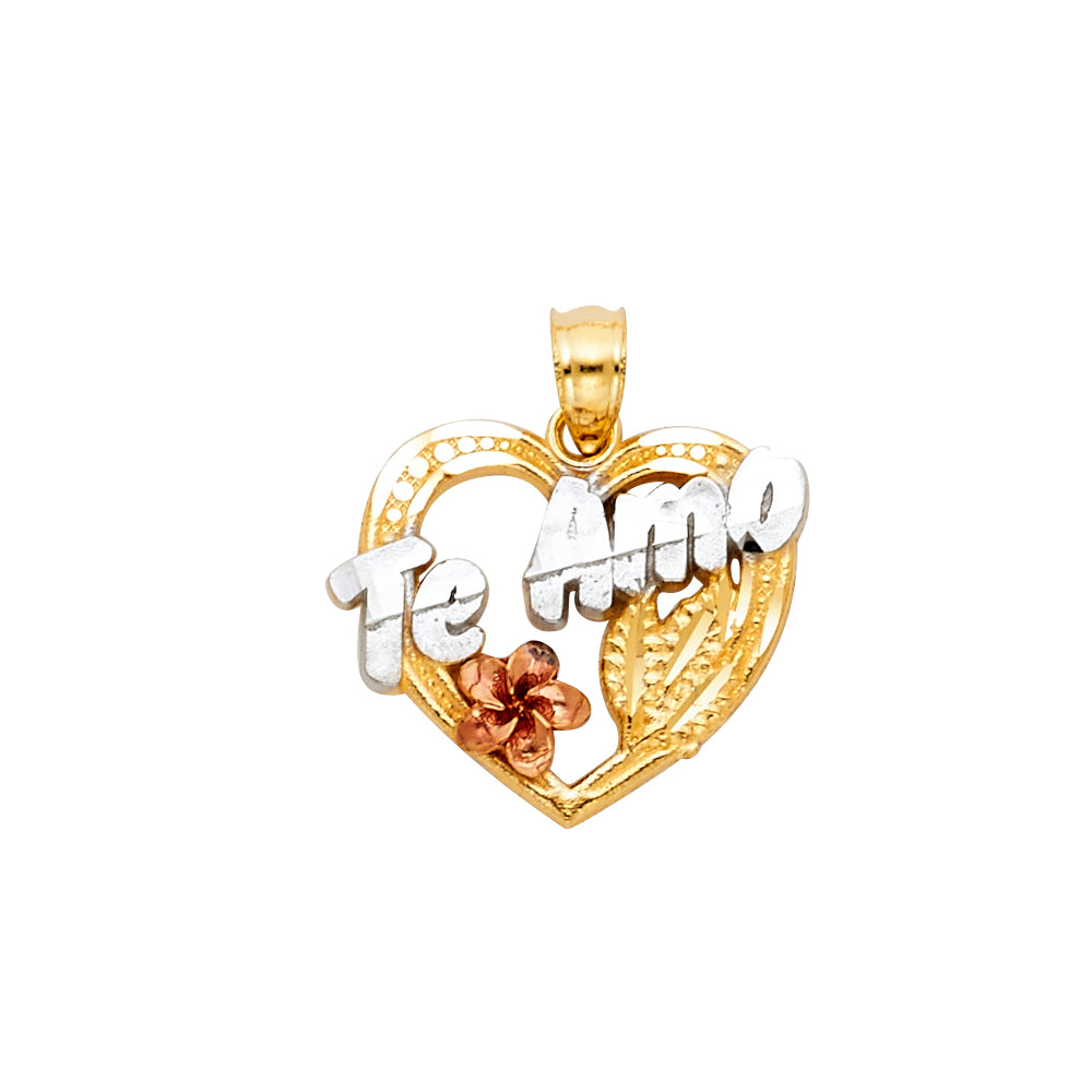 14KT REAL GOLD "TE AMO" PENDANT
