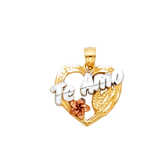 14KT REAL GOLD "TE AMO" PENDANT