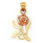 14KT REAL GOLD ROSE PENDANT FOR WOMEN