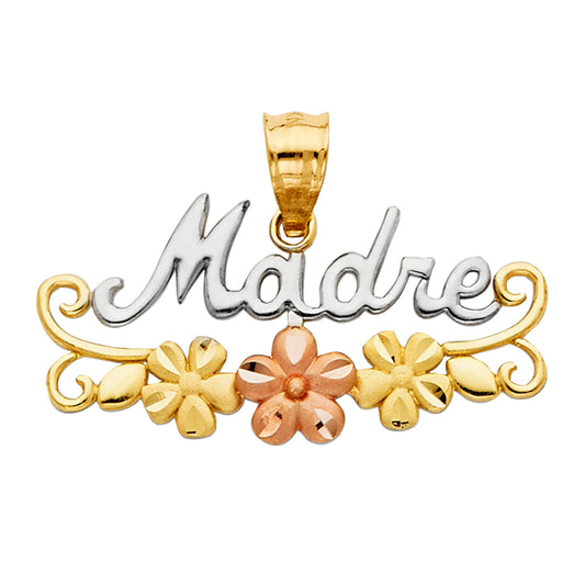 14KT REAL GOLD MADRE PENDANT