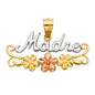 14KT REAL GOLD MADRE PENDANT