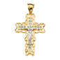 14kt Real Gold Crucifix with Cubic Zirconia