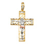 14kt Real Gold Tricolor Unisex Crucifix