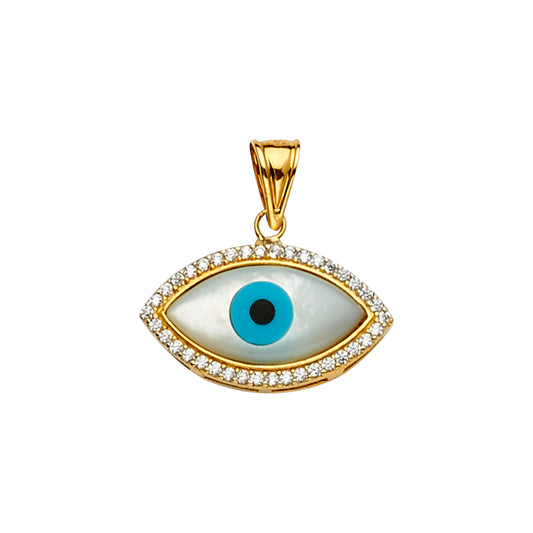 14KT REAL GOLD EVIL EYE PENDANT