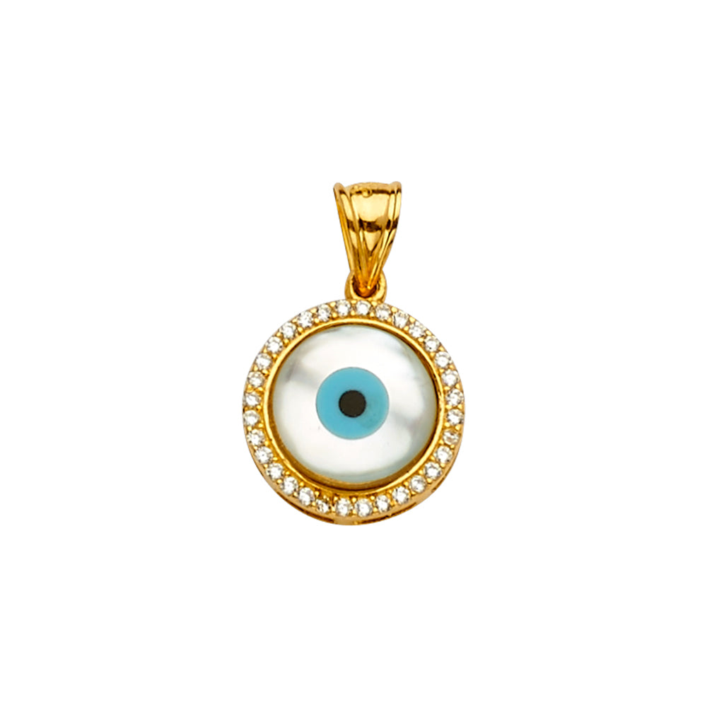 14KT REAL GOLD EVIL EYE PENDANT