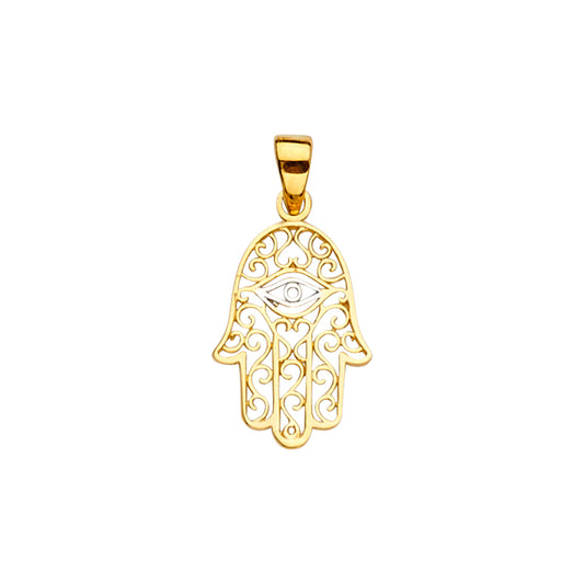 14KT REAL GOLD HAMSA PENDANT