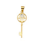 14KT REAL GOLD HAMSA KEY PENDANT FOR HER
