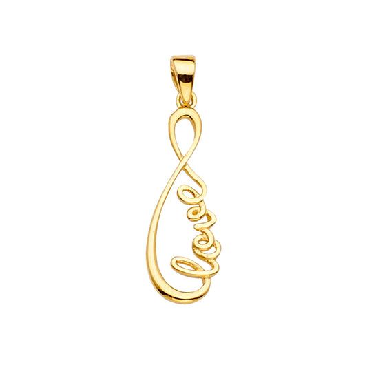 14KT REAL GOLD LOVE PENDANT FOR WOMEN