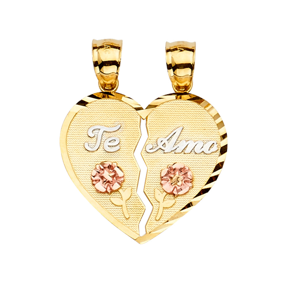 14KT REAL GOLD HEART BREACKABLE LOVE PENDANT