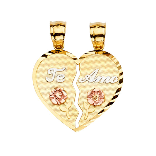 14KT REAL GOLD HEART BREACKABLE LOVE PENDANT
