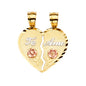 14KT REAL GOLD HEART BREACKABLE LOVE PENDANT