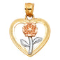 14KT REAL GOLD ROSE PENDANT FOR WOMEN