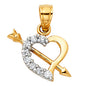 14KT REAL GOLD HEART PENDANT FOR WOMEN