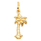 14kt Real Gold Palm Tree Pendant