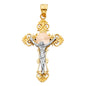 14kt Real Gold Tricolor Crucifix