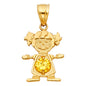 14KT REAL GOLD GIRL PENDANT WITH NOVEMBER BIRTH STONE