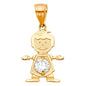 14KT REAL GOLD BOY PENDANT WITH APRIL BIRTH STONE