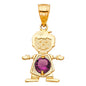 14KT REAL GOLD BOY PENDANT WITH JUNE BIRTH STONE.