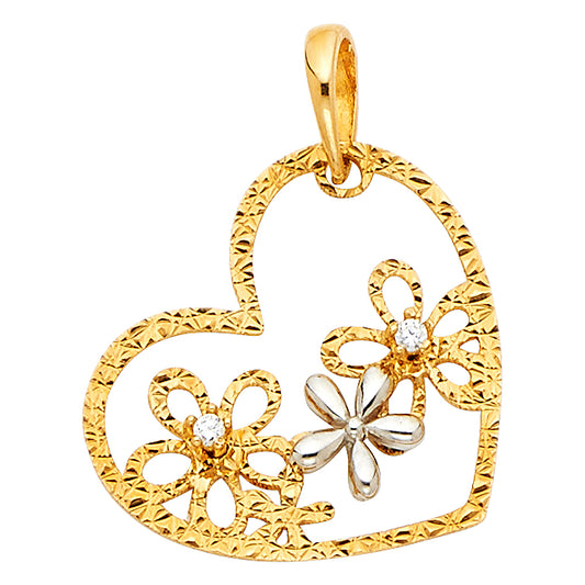 14KT REAL GOLD HEART PENDANT FOR WOMEN