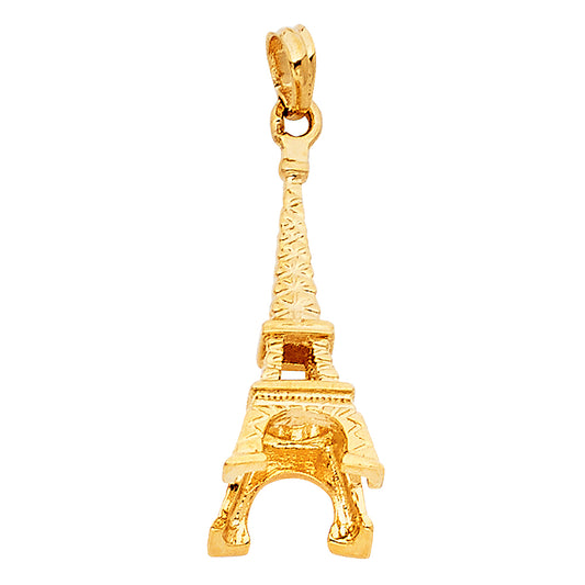 14kt Real Gold Pendant Eiffel Tower