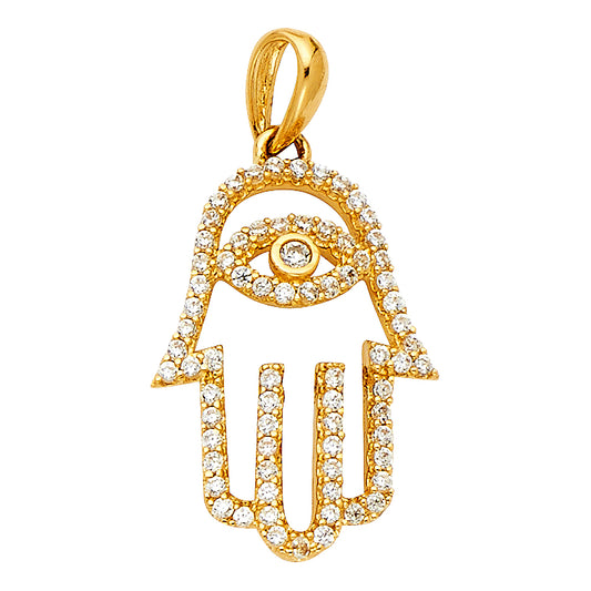 14KT REAL GOLD HAMSA PENDANT