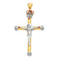 14kt Tricolor Real Gold Crucifix Pendant