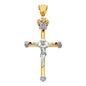 14kt Tricolor Real Gold Crucifix Pendant