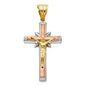 14KT Real Gold Tricolor Crucifix