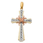 14kt Real Gold Tricolor Cross