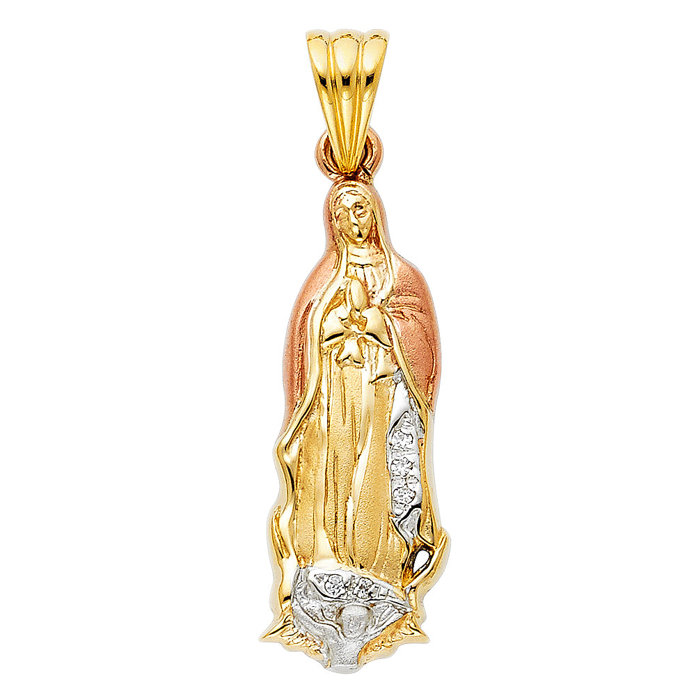 14KT REAL GOLD VIRGIN MARY PENDANT