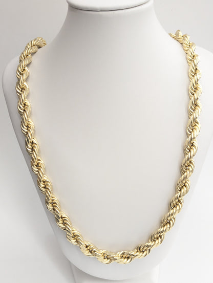 10kt Real Gold Rope Chain 9mm