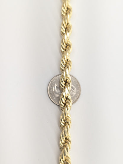 10kt Real Gold Rope Chain 9mm