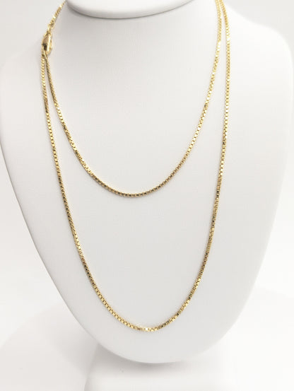 10kt Real Solid Gold Box Chain 1.2mm