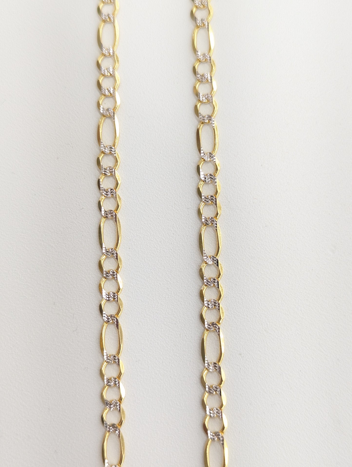 14kt Real Solid Gold Figaro Diamond Cut Chain 4.6mm